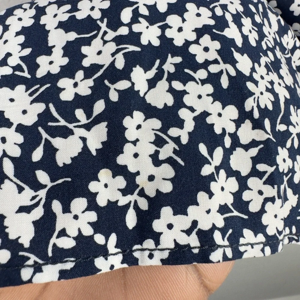 J.Crew Shirt Women L Blue White Floral Romantic Career Flowy Coquette Boho Fairy